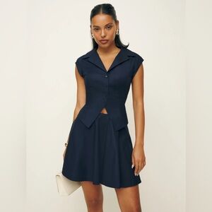 Reformation Navy Chrissa Two Piece